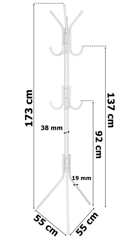 WIESZAK STOJĄCY PABLO BIAŁY