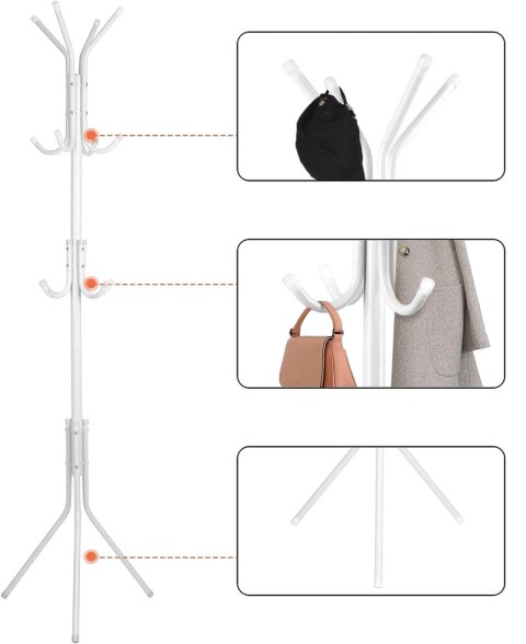 WIESZAK STOJĄCY PABLO BIAŁY