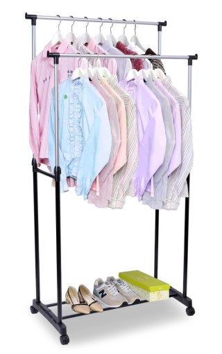 WIESZAK STOJĄCY NA KÓŁKACH MIA PODWÓJNY