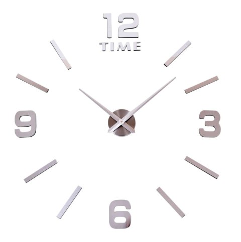 ZEGAR ŚCIENNY DIY BAST 3D SREBNY