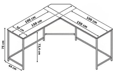 BIURKO NAROŻNE BRAGA RUSTIC