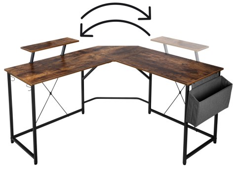 BIURKO NAROŻNE Z NADSTAWKĄ AMORA RUSTIC