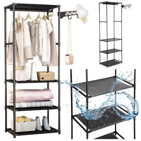 GARDEROBA SZAFA NA UBRANIA CZARNA MILENA