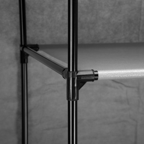 GARDEROBA Z 8 PÓŁKAMI CELINA ANTRACYT Z KURTYNĄ