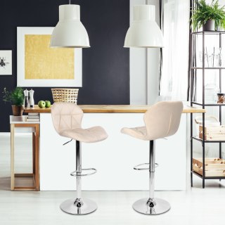 HOKER BAROWY GORDON CHROMOWANY BEŻOWY VELVET