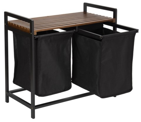 KOSZ NA PRANIE BAMBUSOWY HANOI BLACK CZARNY