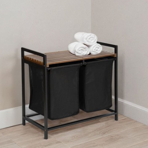 KOSZ NA PRANIE BAMBUSOWY HANOI BLACK CZARNY