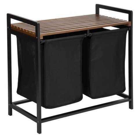 KOSZ NA PRANIE BAMBUSOWY HANOI BLACK CZARNY