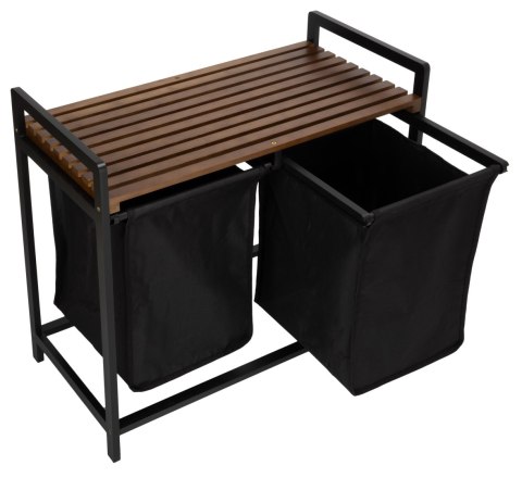 KOSZ NA PRANIE BAMBUSOWY HANOI BLACK CZARNY