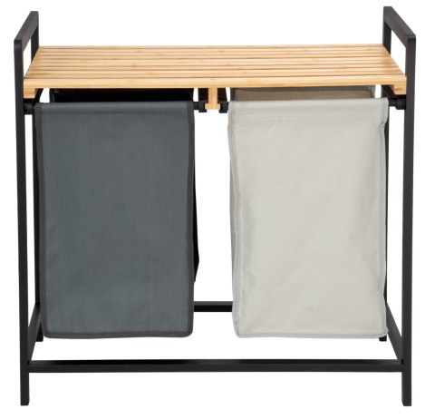 KOSZ NA PRANIE LUB ZABAWKI BAMBUSOWY HANOI BLACK 2 PRZEGRODY DUO KOLOR