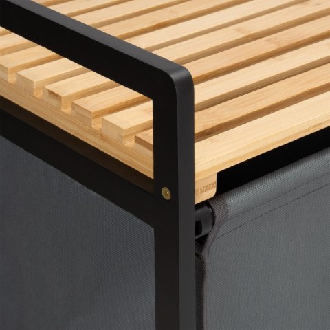 KOSZ NA PRANIE LUB ZABAWKI BAMBUSOWY HANOI BLACK 2 PRZEGRODY DUO KOLOR