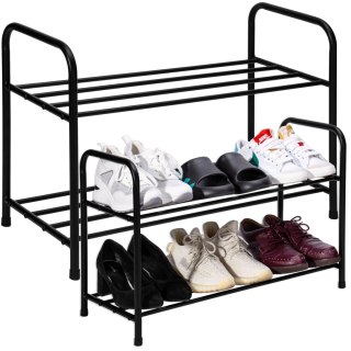 METALOWA PÓŁKA NA BUTY NORI CZARNA 2 POZIOMY