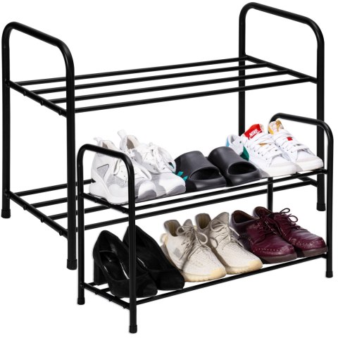 METALOWA PÓŁKA NA BUTY NORI CZARNA 2 POZIOMY