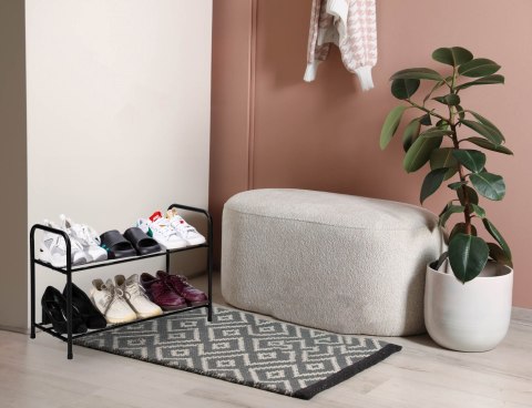 METALOWA PÓŁKA NA BUTY NORI CZARNA 2 POZIOMY