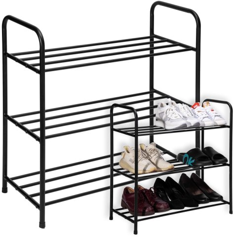 METALOWA PÓŁKA NA BUTY TIKI CZARNA 3 POZIOMY