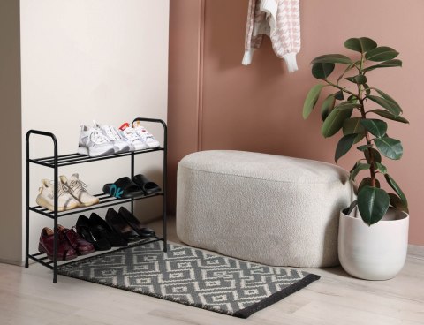 METALOWA PÓŁKA NA BUTY TIKI CZARNA 3 POZIOMY