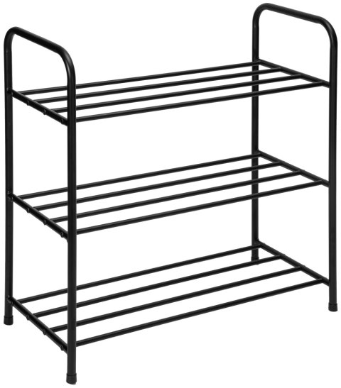 METALOWA PÓŁKA NA BUTY TIKI CZARNA 3 POZIOMY