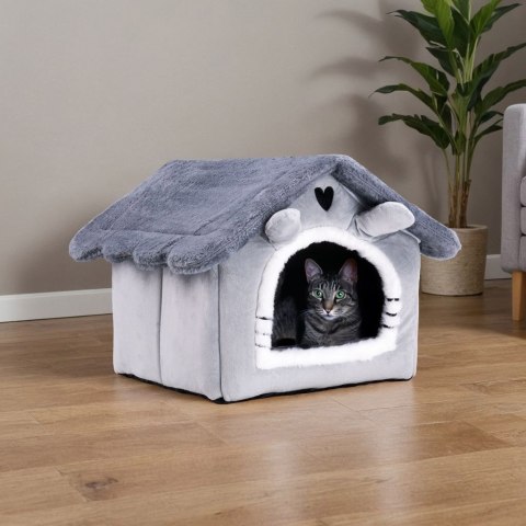 PLUSZOWY DOMEK DLA KOTA JASPER SZARY