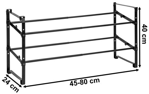 PÓŁKA NA BUTY REGULOWANA ROZSUWANA NAVIA 2 POZIOMY