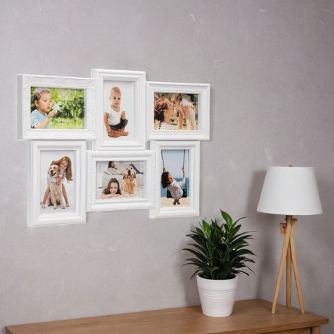 RAMKA NA ZDJĘCIA BAFRA 6 ZDJĘĆ BIAŁA