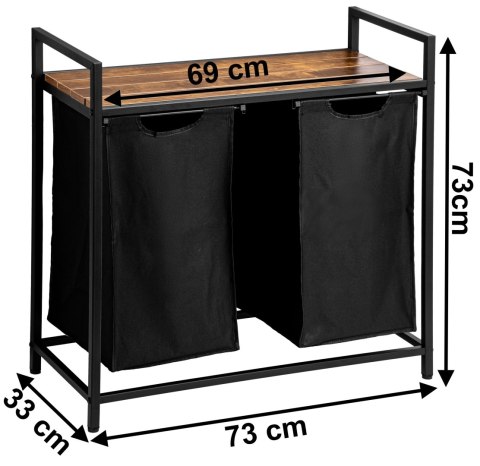 REGAŁ KOSZ NA PRANIE ARTUS PODWÓJNY 2 KOMORY