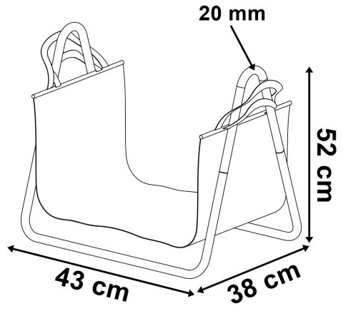 STOJAK NA DREWNO SURAT METALOWY CZARNY