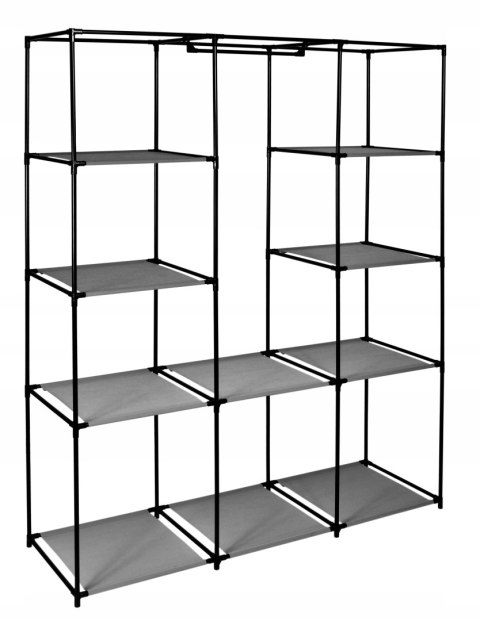 SZAFA TEKSTYLNA Z 10 PÓŁKAMI MIRA MAXI ANTRACYT