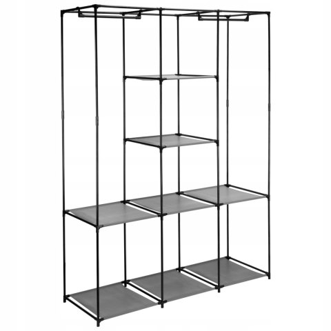 SZAFA TEKSTYLNA Z 8 PÓŁKAMI SONIA ANTRACYT Z KURTYNĄ