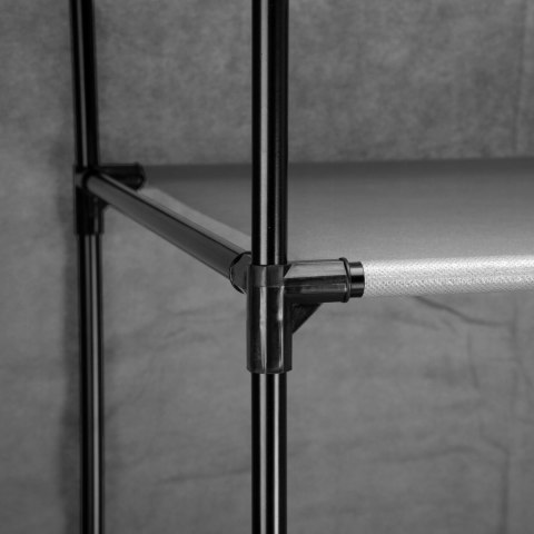 SZAFA TEKSTYLNA Z 8 PÓŁKAMI SONIA ANTRACYT Z KURTYNĄ