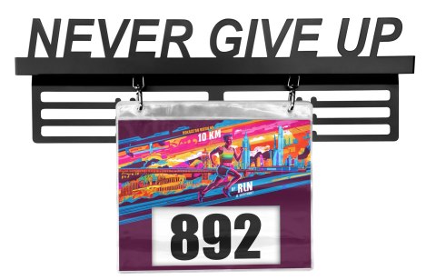 WIESZAK NA MEDALE I NUMERY STARTOWE NEVER GIVE UP