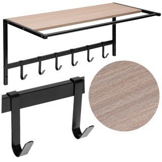 WIESZAK ŚCIENNY Z PÓŁKĄ JASNY BUK AZUL CZARNY