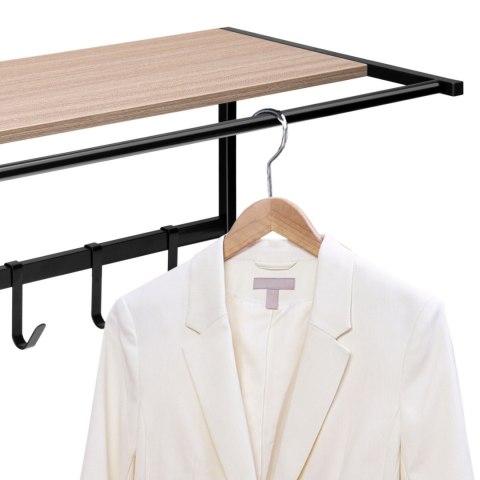 WIESZAK ŚCIENNY Z PÓŁKĄ JASNY BUK AZUL CZARNY