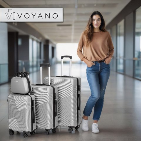 ZESTAW 4 WALIZEK PODRÓŻNYCH AZORES SREBRNY 4W1