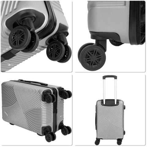 ZESTAW 4 WALIZEK PODRÓŻNYCH AZORES SREBRNY 4W1