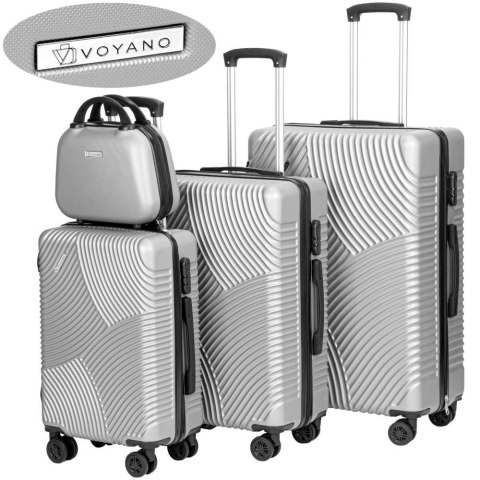 ZESTAW 4 WALIZEK PODRÓŻNYCH AZORES SREBRNY 4W1