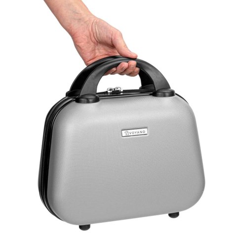 ZESTAW 4 WALIZEK PODRÓŻNYCH AZORES SREBRNY 4W1