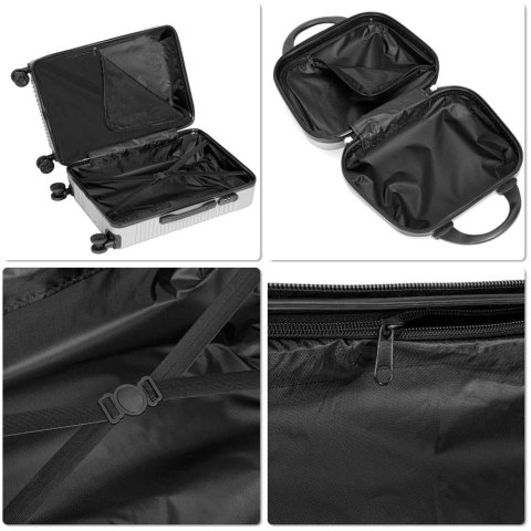 ZESTAW 4 WALIZEK PODRÓŻNYCH AZORES SREBRNY 4W1