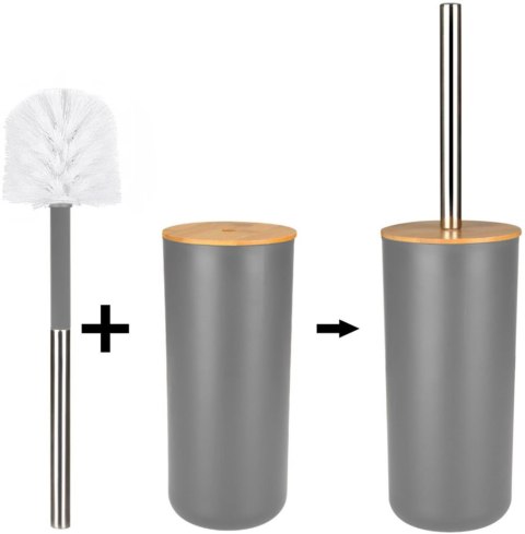 ZESTAW AKCESORIÓW ŁAZIENKOWYCH TIMOR SZARY