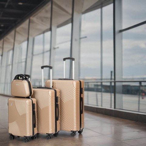 ZESTAW WALIZEK PODRÓŻNYCH AZORES ZŁOTY 4W1
