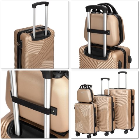 ZESTAW WALIZEK PODRÓŻNYCH AZORES ZŁOTY 4W1