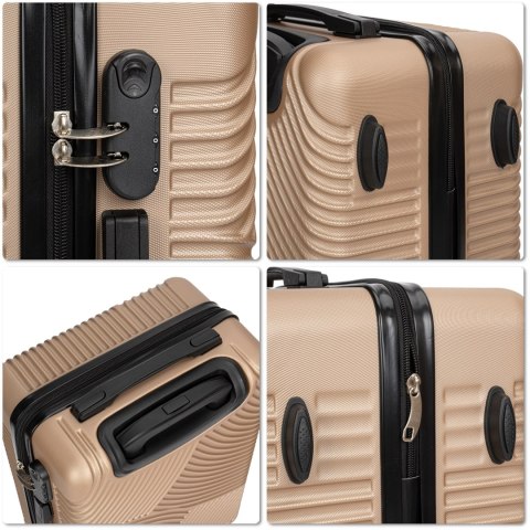 ZESTAW WALIZEK PODRÓŻNYCH AZORES ZŁOTY 4W1