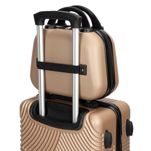 ZESTAW WALIZEK PODRÓŻNYCH AZORES ZŁOTY 4W1