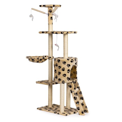 Drapak dla kota domek drzewo legowisko 138 cm XL odciski łapek Petsi Drapak dla kota domek drzewo legowisko 138 cm XL odciski łapek Petsi