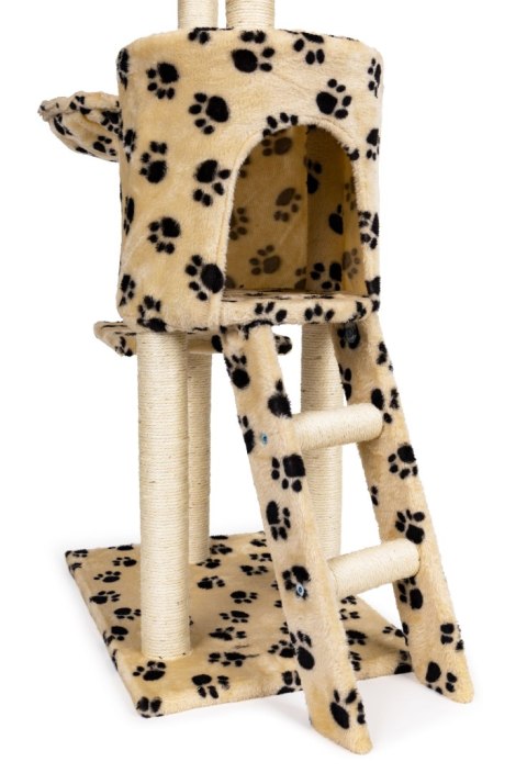 Drapak dla kota domek drzewo legowisko 138 cm XL odciski łapek Petsi Drapak dla kota domek drzewo legowisko 138 cm XL odciski łapek Petsi