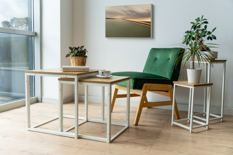 Stoliki kawowe PRAVEN CRAFT BIAŁY