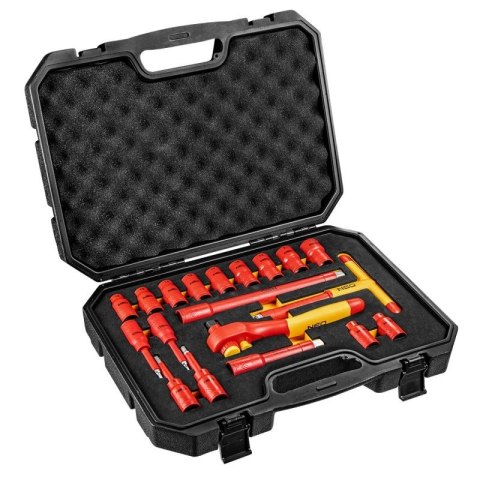ZESTAW KLUCZY NASADOWYCH 1/2'', 1000V, 19 SZTUK ZESTAW KLUCZY NASADOWYCH 1/2'', 1000V, 19 SZTUK