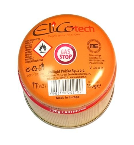 NABÓJ Z GAZEM PROPAN-BUTAN 190G GAS-STOP ELICOTECH #2711 13 NABÓJ Z GAZEM PROPAN-BUTAN 190G GAS-STOP ELICOTECH #2711 13