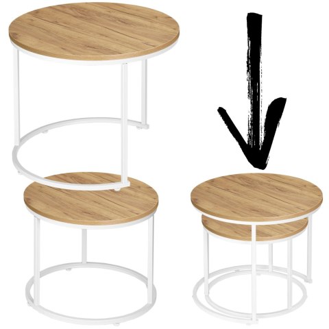 Zestaw dwóch stolików Biały Galen Small Craft