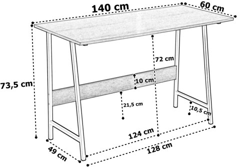 Biurko GRENEN MODERN OAK 140 cm