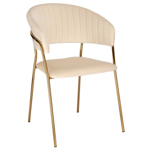 Krzesło welurowe beżowe COLIN GOLD